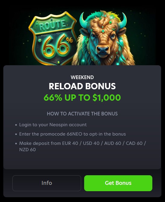 Neospin Reload Bonus 